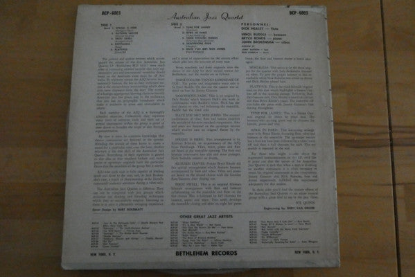 The Australian Jazz Quartet : Australian Jazz Quartet (LP, Album, Mono, Mic)