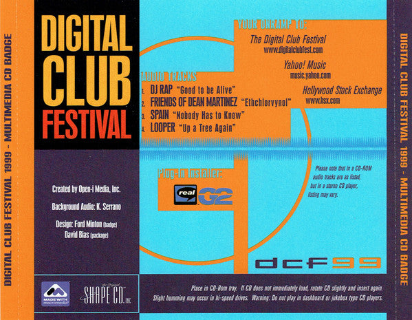 Various : Digital Club Festival July 20-23, 1999 - Multimedia CD Badge (CD-ROM, Shape, Comp, Promo)