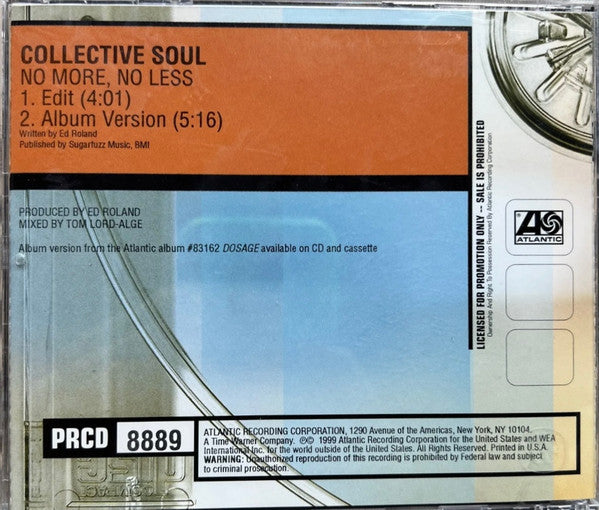 Collective Soul : No More, No Less (CD, Single, Promo)