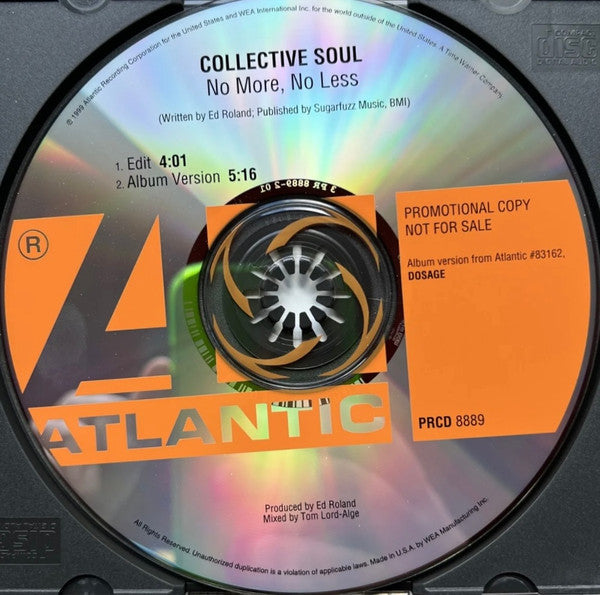 Collective Soul : No More, No Less (CD, Single, Promo)