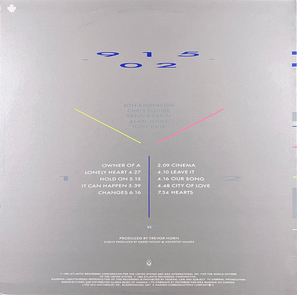 Yes : 90125 (LP, Album, Cap)
