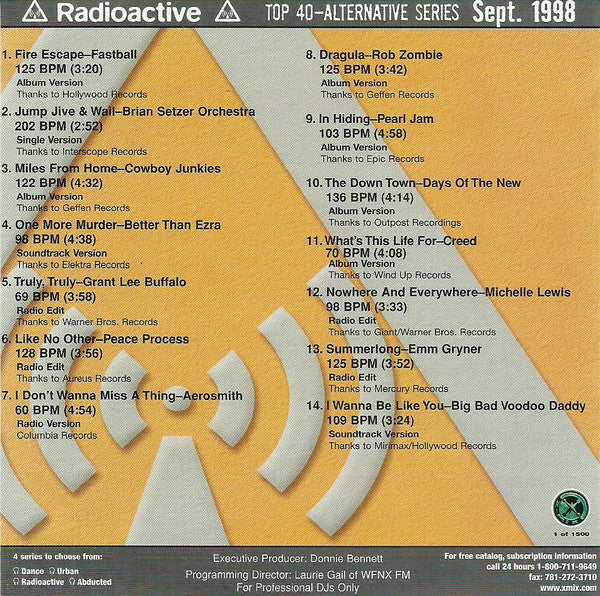 Various : Radioactive Top 40 & Alternative Series #06 (September 1998) (CD, Comp, Promo)