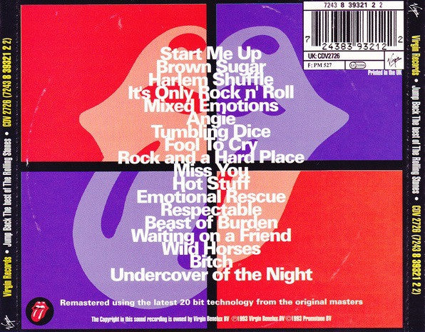 The Rolling Stones : Jump Back (The Best Of The Rolling Stones '71 - '93) (CD, Comp, RM)