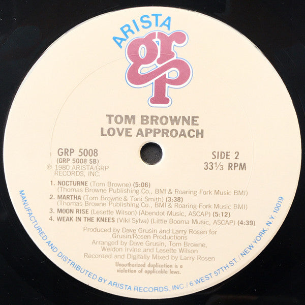 Tom Browne : Love Approach (LP, Album, Pit)