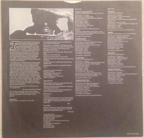 Tom Browne : Love Approach (LP, Album, Pit)