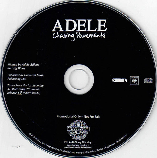 Adele (3) : Chasing Pavements (CD, Single, Promo)