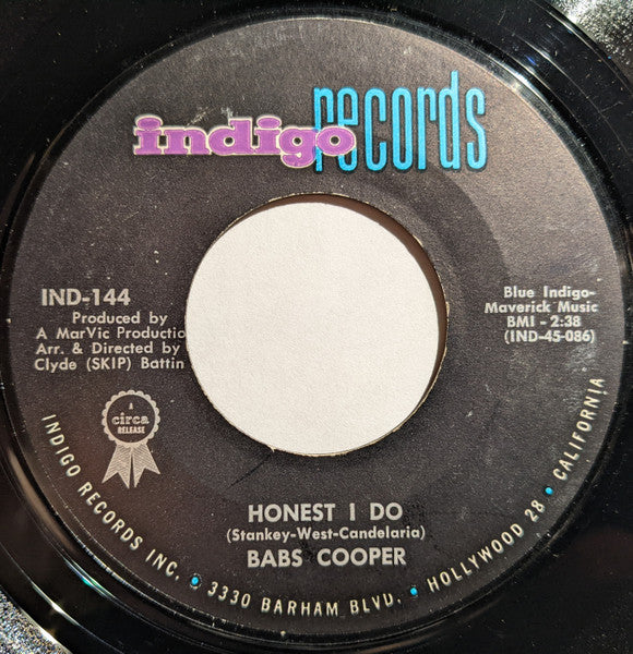 Babs Cooper : Honest I Do (7", Single, Styrene)