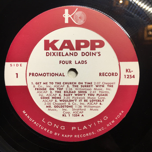 The Four Lads : Dixieland Doin's (LP, Mono, Promo)