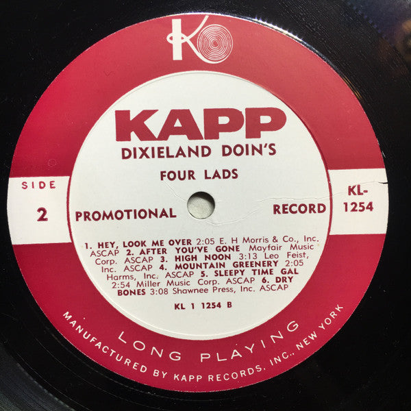 The Four Lads : Dixieland Doin's (LP, Mono, Promo)