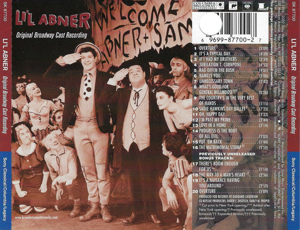Norman Panama, Melvin Frank & Michael Kidd : Li'l Abner (An Original Musical Comedy) (CD, Album, Mono, RE)