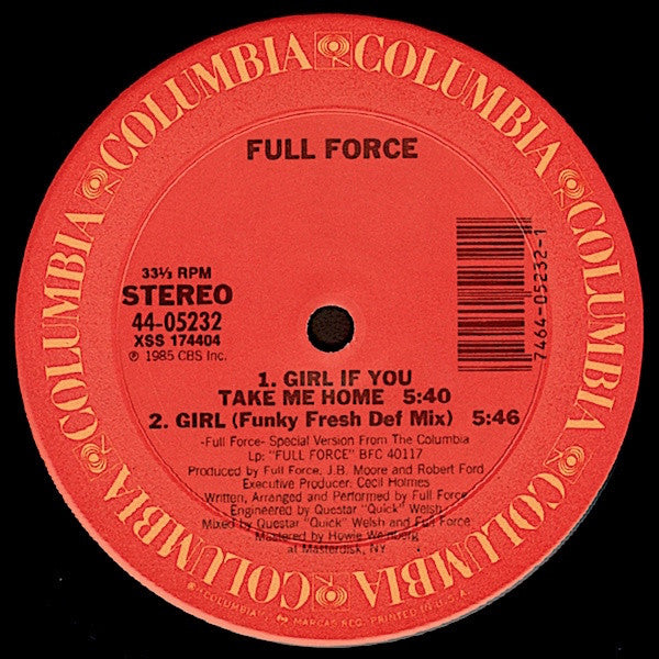 Full Force : Girl If You Take Me Home (12")