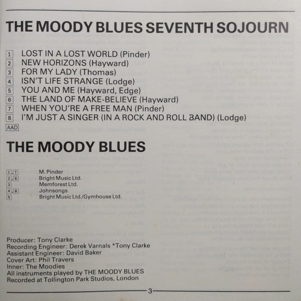 The Moody Blues : Seventh Sojourn (CD, Album, RE)