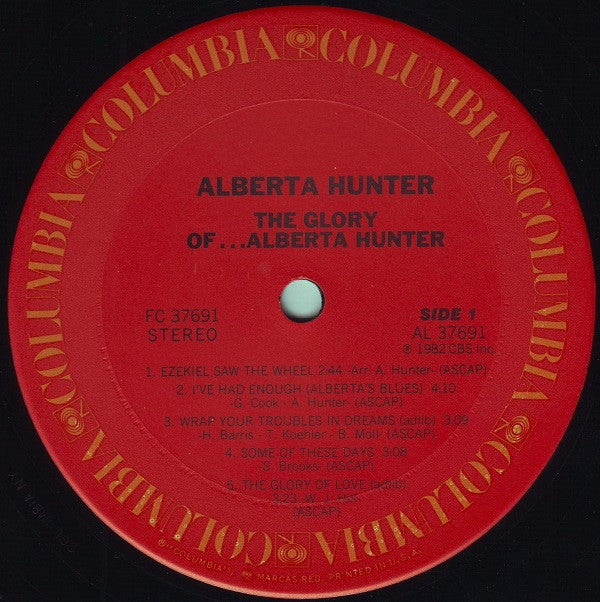 Alberta Hunter : The Glory Of…Alberta Hunter (LP, Album, Ter)