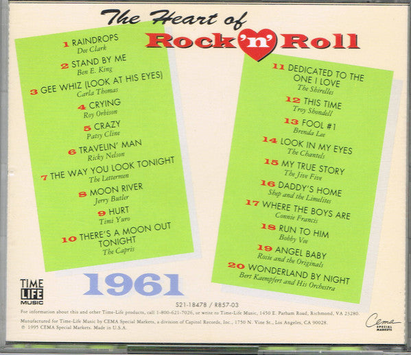 Various : The Heart Of Rock 'N' Roll - 1961 (CD, Comp)
