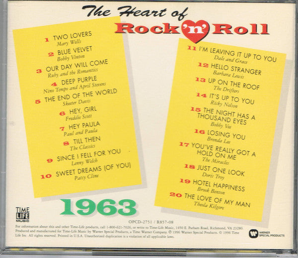 Various : The Heart Of Rock 'N' Roll - 1963 (CD, Comp)