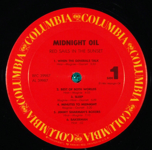 Midnight Oil : Red Sails In The Sunset (LP, Album, Pit)