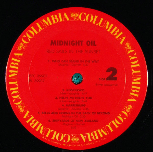 Midnight Oil : Red Sails In The Sunset (LP, Album, Pit)