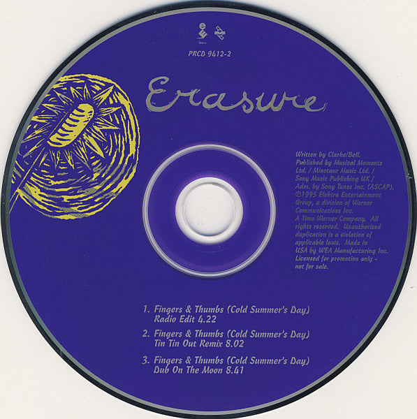 Erasure : Fingers & Thumbs (Cold Summer's Day) (CD, Maxi, Ltd, Promo)