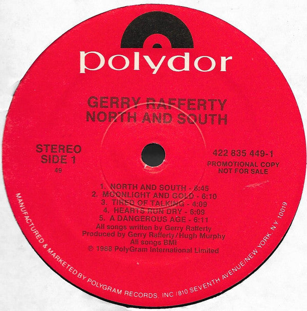 Gerry Rafferty : North & South (LP, Album, Promo)