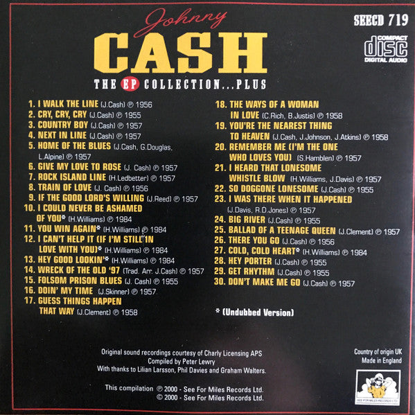 Johnny Cash : The EP Collection...Plus (CD, Comp)
