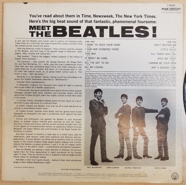 The Beatles : Meet The Beatles! (LP, Album, Mono, RP, Scr)
