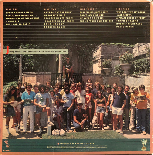 Jimmy Buffett : "You Had To Be There" - Recorded Live (2xLP, Album, San)