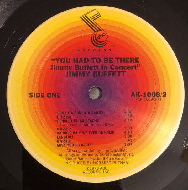 Jimmy Buffett : "You Had To Be There" - Recorded Live (2xLP, Album, San)