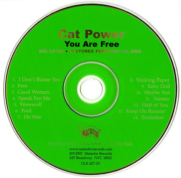 Cat Power : You Are Free (CD, Album, Promo)