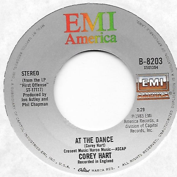 Corey Hart : Sunglasses At Night (7", Single, Sec)