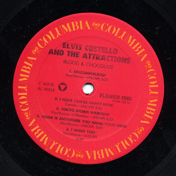 Elvis Costello And The Attractions* : Blood & Chocolate (LP, Album, Car)