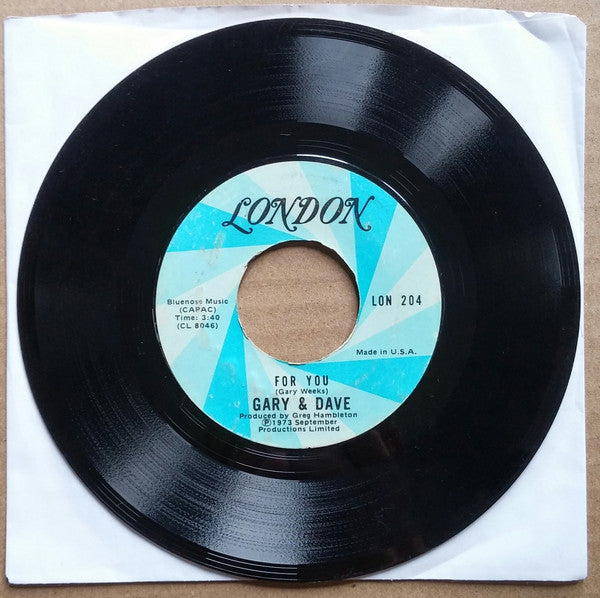 Gary & Dave : I Fell In Love With You Sometime / For You (7", Styrene, Ter)