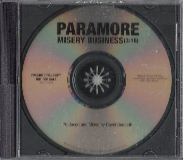 Paramore : Misery Business (CD, Single, Promo)