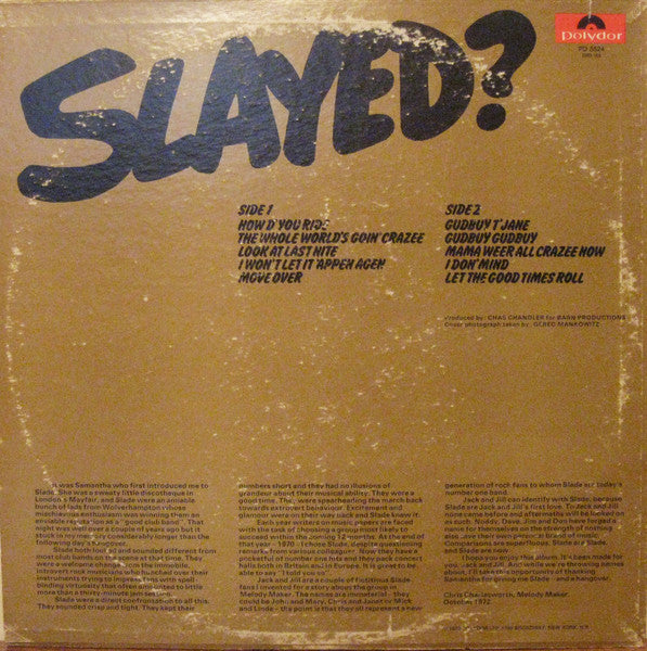 Slade : Slayed? (LP, Album)