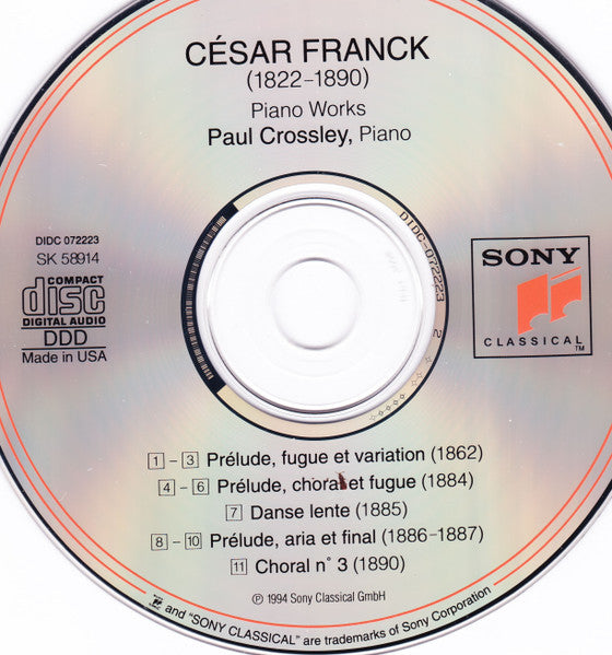 César Franck - Paul Crossley (2) : Piano Works (CD)