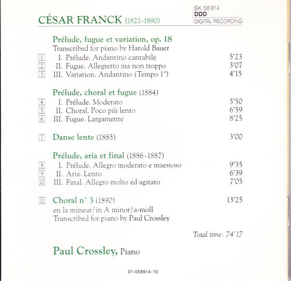 César Franck - Paul Crossley (2) : Piano Works (CD)