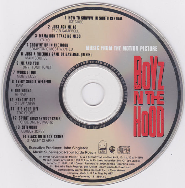 Various : Boyz N The Hood (Music From The Motion Picture) (CD, Comp, SRC)
