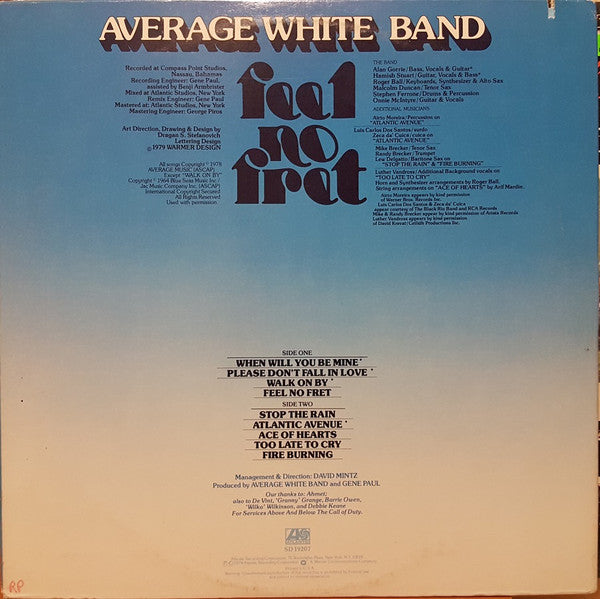 Average White Band : Feel No Fret (LP, Album, Gat)
