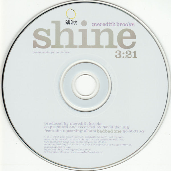 Meredith Brooks : Shine (CD, Single, Promo)