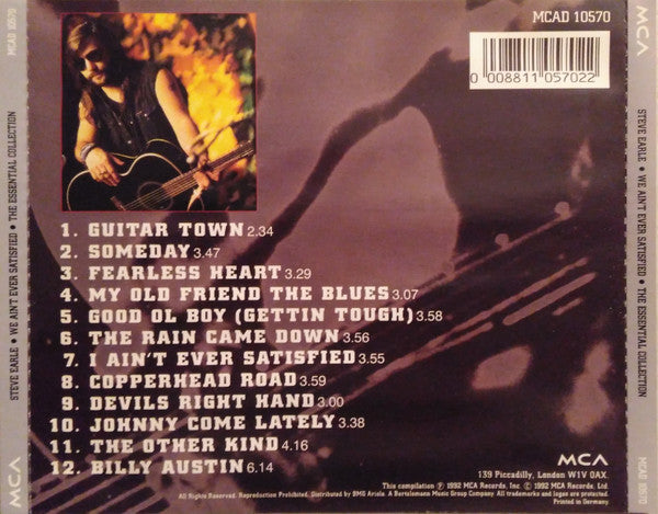 Steve Earle : We Ain’t Ever Satisfied (The Essential Collection) (CD, Comp)