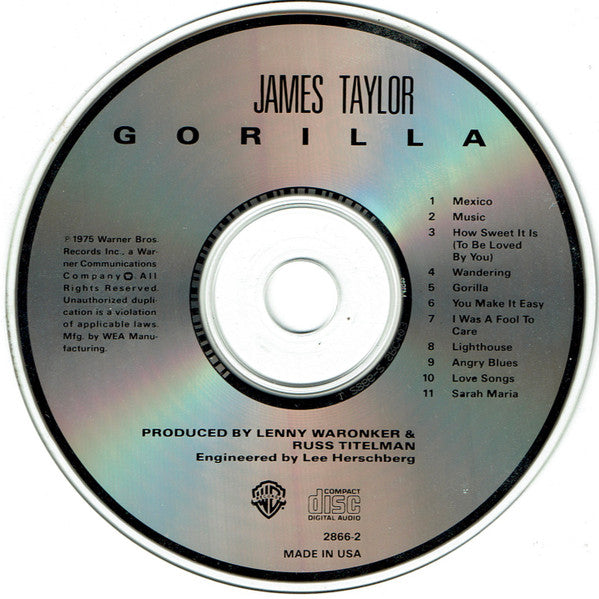James Taylor (2) : Gorilla (CD, Album, RE)