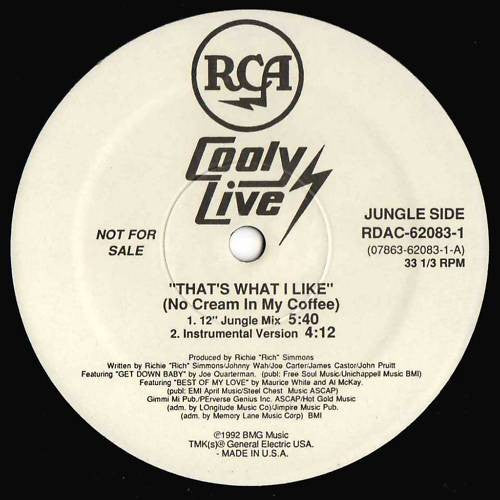 Cooly Live : That's What I Like (No Cream In My Coffee) (12", Promo)