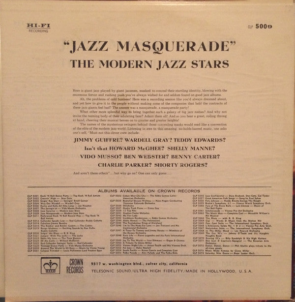 The Modern Jazz Stars : Jazz Masquerade (LP)