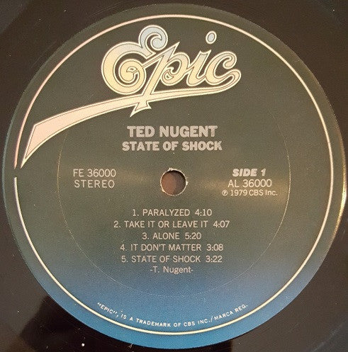 Ted Nugent : State Of Shock (LP, Album, San)