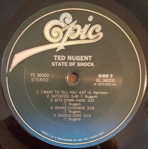 Ted Nugent : State Of Shock (LP, Album, San)