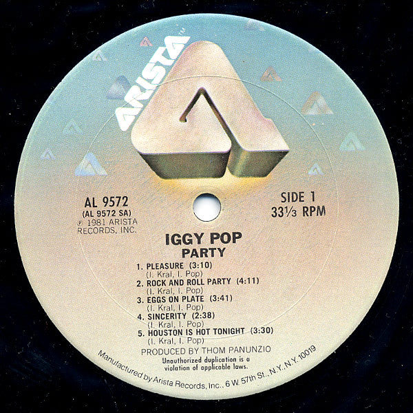 Iggy Pop : Party (LP, Album, San)