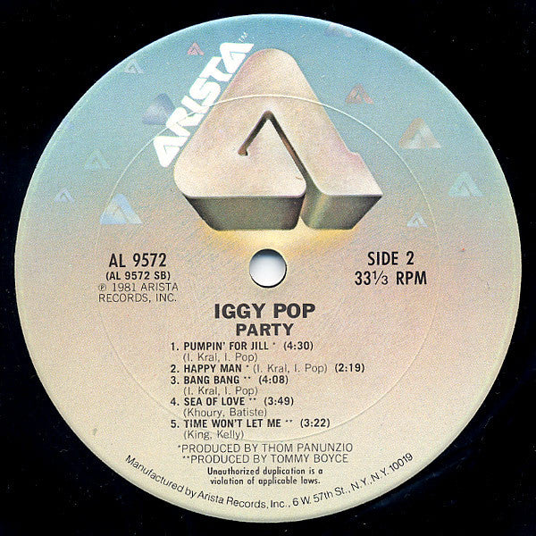 Iggy Pop : Party (LP, Album, San)