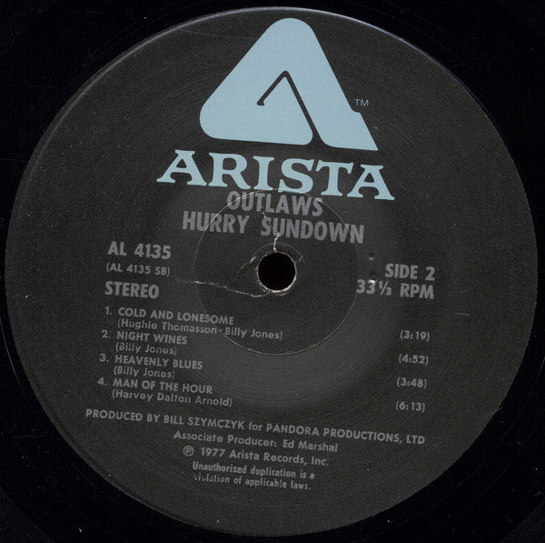 Outlaws : Hurry Sundown (LP, Album)