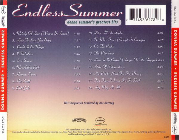 Donna Summer : Endless Summer (Donna Summer's Greatest Hits) (CD, Comp)