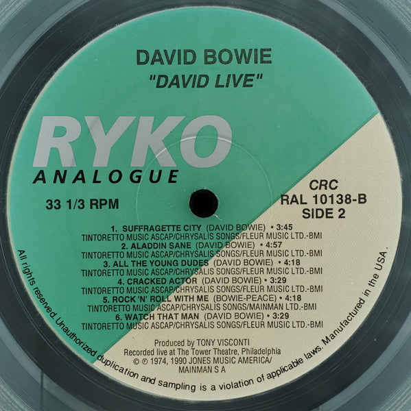 David Bowie : David Live (2xLP, Album, Club, RE, RM, Cle)