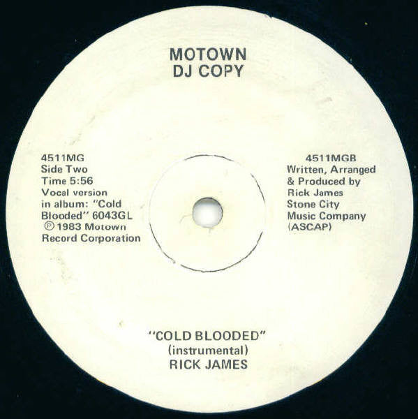 Rick James : Cold Blooded (12", Promo)